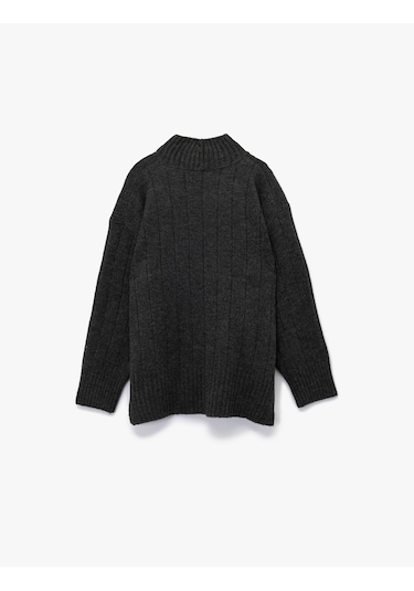 Koton Uzun Kollu Dik Yaka Oversize Triko Kazak Antrasit 6wak90172ht Antrasit Koton Uzun Kollu Dik Yaka Oversize Triko Kazak Antrasit 6wak90172ht Antrasit