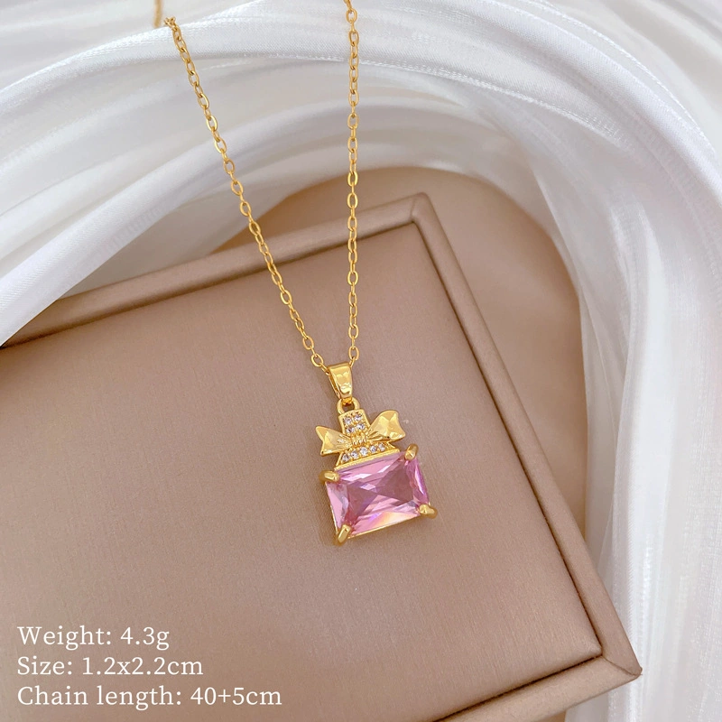 Zarif Instagram Stilinde Minimalist Titanyum Çelik Kadın Kolye No.27 Çok REnkli