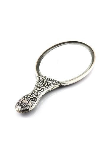 Altın Sepeti GA019 Çiçekli Gümüş Sultan El Aynası