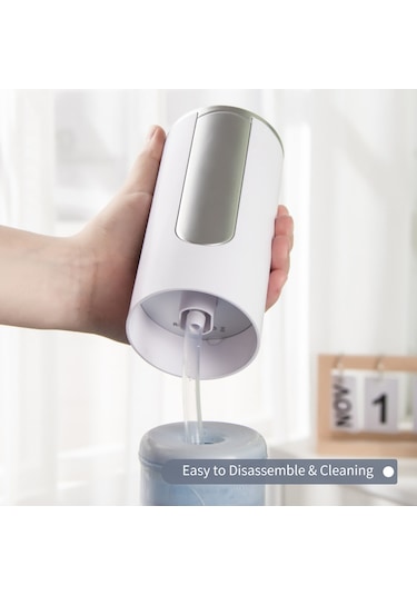 Leezsing Katlanabilir Su Şişesi Dağıtım Pompası Usb Şarj Edilebilir Su Geçirmez İçme Suyu Dağıtım Pompası Beyaz
