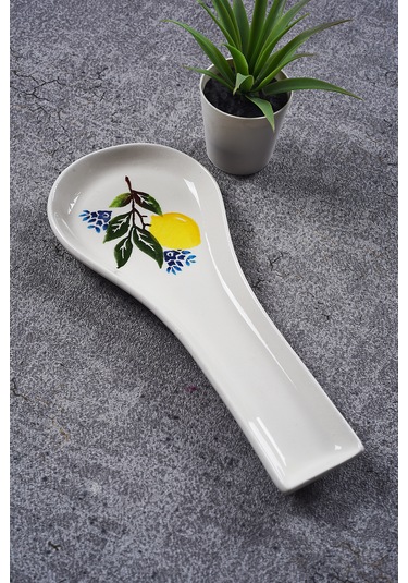 Piatti Naturali Seramik Limon Kirli Kaşıklık Tezgah Üstü Kepçe Kaşık Altlığı