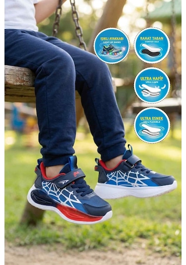 Marcokids Lacivert Kırmızı Cırtlı Işıklı Hafif Esnek Erkek Çocuk Spor Ayakkabı 26y303 P Lacivert - Kırmızı Marcokids Lacivert Kırmızı Cırtlı Işıklı Hafif Esnek Erkek Çocuk Spor Ayakkabı 26y303 P Lacivert - Kırmızı