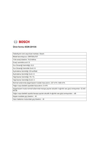 Bosch DWF95AJ70T Duvar Tipi 90 CM Davlumbaz