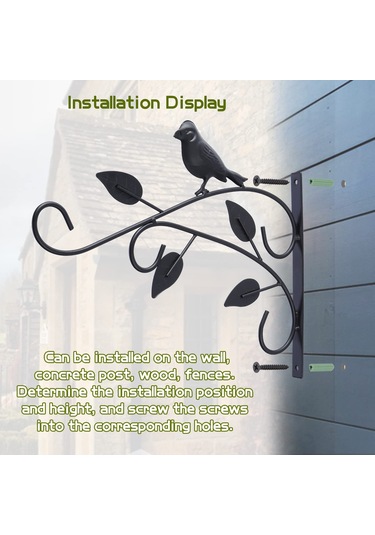 2'li Paket Duvara Monte Bitki Kancaları, Asılı Sepet Braketleri, İç Mekan Fenerleri, Dış Mekan Kuş Yemlikleri Ve Rüzgar Çanı Dekorasyonu İçin 12 İnç Demir Asılı Saksı Diğer