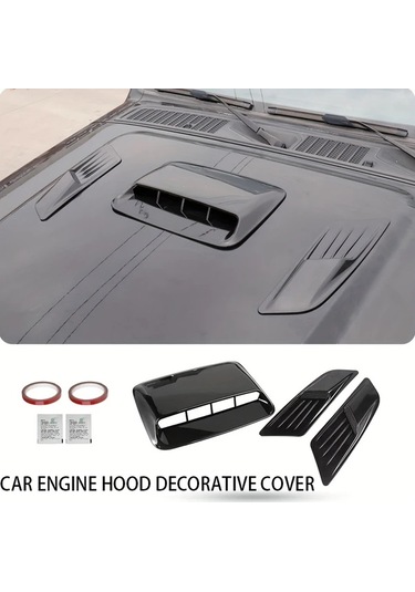 Besthome1 3 Adet Siyah Gm Kaput Hava Çıkışı Dekorasyon Kapağı Otomobil Tasarım Aksesuar