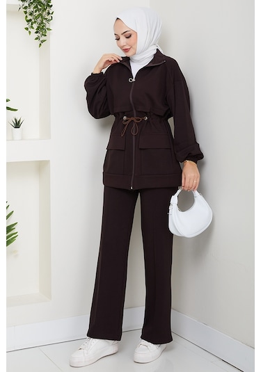 Kapak Cepli Oysho İkili Takım 1652 - Acı Kahve Acı Kahverengi