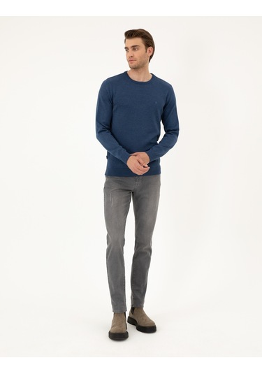 Pierre Cardin Erkek İndigo Melanj Kazak /triko 50296575-vr155 İndigo Melanj