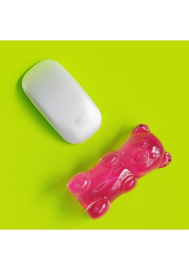 Mustard Gummy Bear Mouse Bilek Desteği - Pembe
