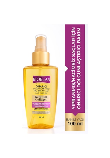 Bioblas Keratin Kolajen Onarıcı Dolgunlaştırıcı Saç Bakım Yağı 100 Ml İnce Yıpranmış Saçlar