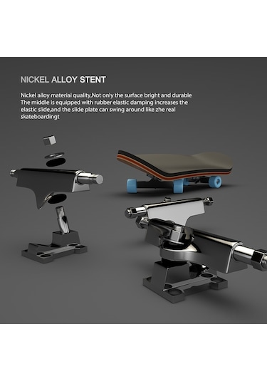 Gajeena Siyah Rulolu Rulmanlı Profesyonel Parmak Kaykayı: Beş Katlı Ahşap Gövde, Alüminyum Tekerlekler, Sahna Tahtasında Sallanabilir Oyuncak