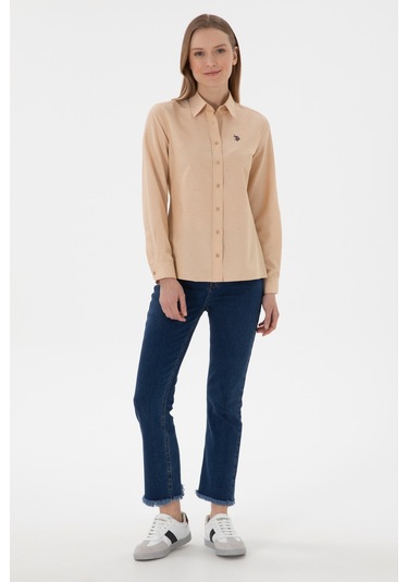 U.s. Polo Assn. Kadın Camel Gömlek Basic 50307726-vr015 CAMEL