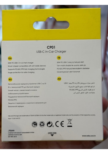Taks 5cp01s Taks Cp01 30w Pd Usb-c Araç Hızlı Şarj Aleti , Siyah