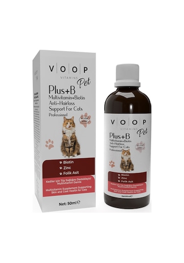 Voop Pet Plus +b For Cats Tüy Dökülmesi Engelleyici 50 ML