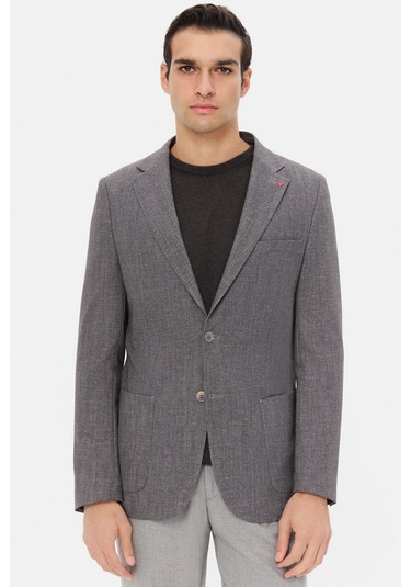 D's Damat Ds Damat Regular Fit Gri Armürlü Kumaş Ceket 5hc04ım09488m Çok Renkli