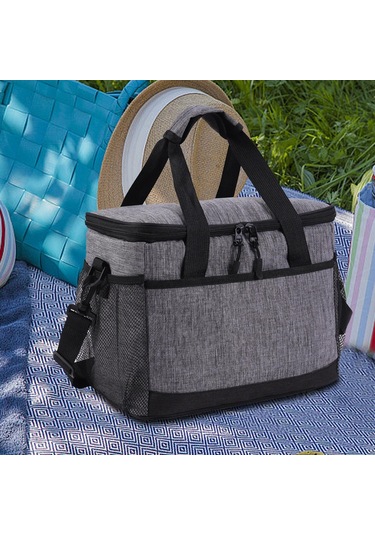 Suntek Soğutucu Çanta Çok Fonksiyonlu Sıcak Soğuk Gri-29,5x20x23cm Gri