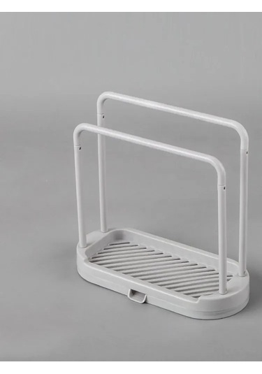 Neevoyu Beyaz Mutfak Sünger Ve Sabun Tutucu, 20.5x9.5x20.5 Cm, Su Akıtma Tablasıyla, Organizasyon Ve Kurulu Tutma Fonksiyonu, 1 Adet Beyaz