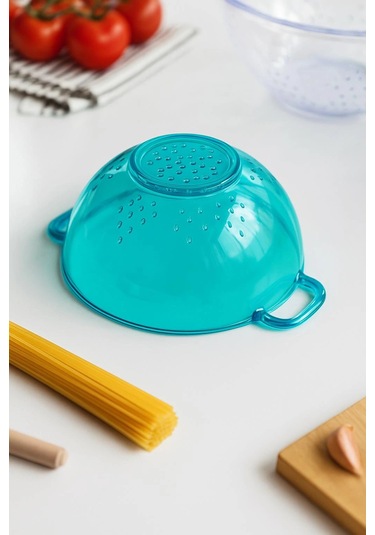 Akrilik Aquamarin Mini Pirinç Süzgeçi & Bakliyat Süzgeçi 3 Su Bardağı Ölçülü Çok Renkli