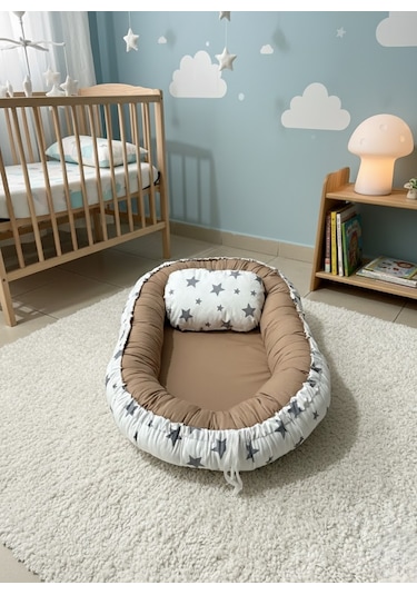 Babynest Yer Yatağı Yıldızlı Kahve Bebeciden