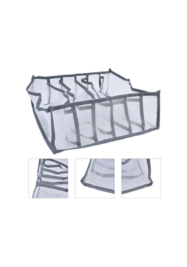 Skycity Nylon Mesh Organizer: Çok Amaçlı Giyim Depolama Kutusu, Katlanabilir, Bölmeli, Hava Geçirgen, Sıcak Ve Çorap İçin Gri 6 Bölmeli Çok Renkli