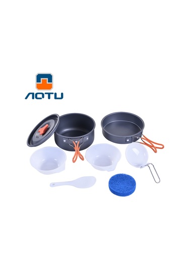 Aotu WH200 Outdoor Kamp Pişirme Tenceresi ve Kase Seti 7 Parça Çok Renkli