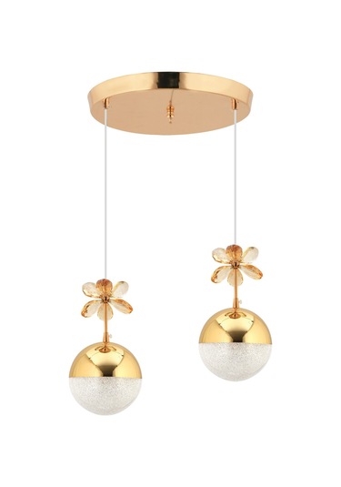 Kelebek 2'li Gold Sarkıt 3 Renk Modu Ledli Kristal Taşlı Modern Led Avize Krom