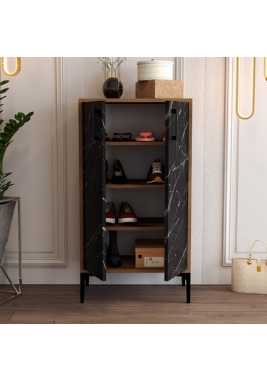 Variant Prag Ayakkabılık - Ceviz / Siyah Mermer Siyah