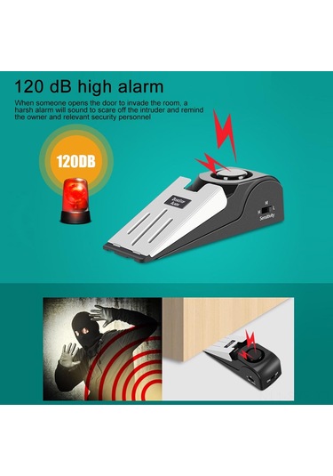 Symbee Seyahat Ve Ev Kullanımı İçin Kablosuz Kapı Direnç Alarmı, Titreşim Sensörlü, 120db Siren, Ayarlanabilir Hassasiyet.