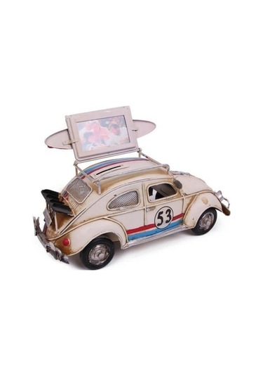 Dekoratif Metal Vosvos Araba Çerçeveli Ve Kumbaralı Biblo