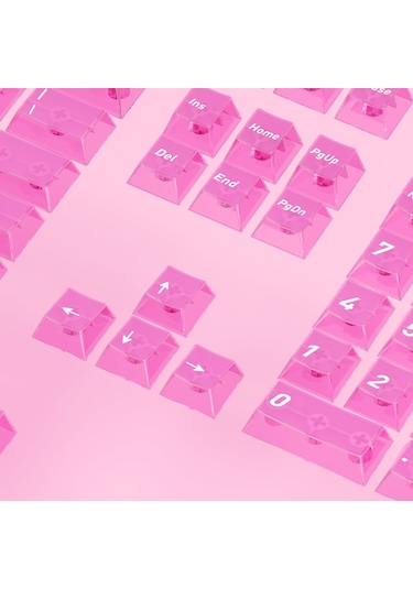 Mekanik Klavye Keycaps Rgb Şeffaf Gaming Pbt Tuş Takımı Pembe