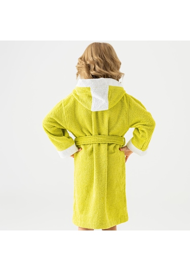 Soley Pueri %100 Pamuklu Unisex Çocuk Bornozu Yeşil