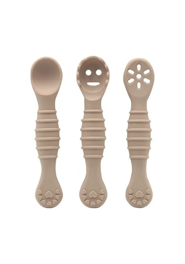 Maiyame 4 Aydan Büyük Bebekler İçin 3'lü Silikon Beslenme Kaşığı Seti - Kalın, Sıvı Ve Sebze Meyve Yemekleri İçin Uygun Çok Renkli