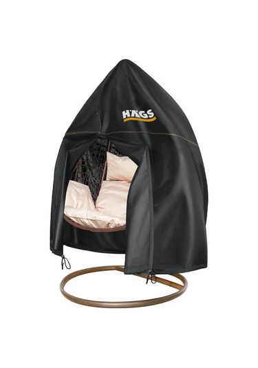 Haegs Bahçe Salıncağı Örtüsü, Rattan Hamak Koltuk Salıncak Koruyucu Kılıfı Brandası, 190 X 115cm Siyah