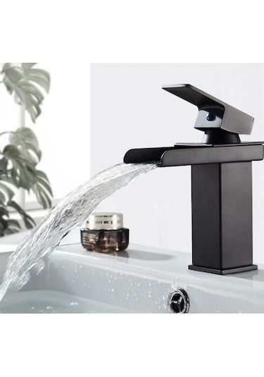 Dancemonkey Musluk Sıcak Ve Soğuk Su Siyah Şelale, Tasarım Estetik Siyah