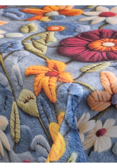 Kumaş Dokulu Tabanı Silikonlu Yıkanabilir Silinebilir Ütülenebilir Kaymaz Dekoratif Masa Örtüsü Brs020 Çok Renkli