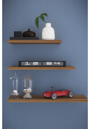 Dekorfim DF05102BR 3'lü Dekoratif Raf Duvar Rafı
