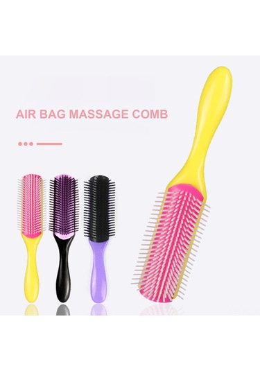 Lemestar Renkli Saç Bakımı Tırnaklı Fırça - Saç Düzleştirme, Kurutma Ve Masaj İşlevi - Salon Ve Ev Kullanıma Uygun - Siyah