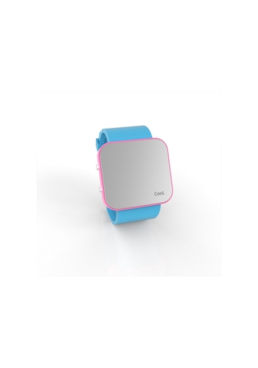 Cool Watch Saat - Pembe Led Kasa - Turkuaz Kayış Unisex