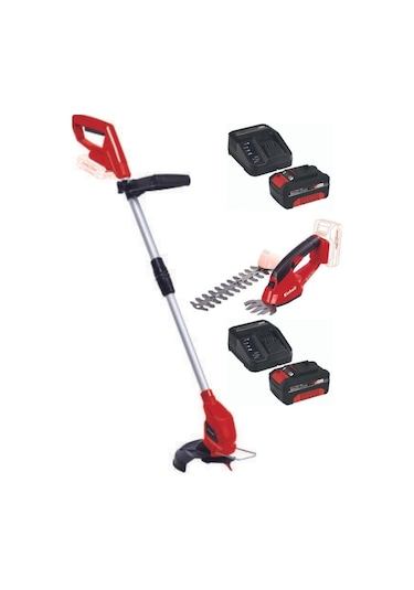 Einhell GC-CT 18/24 Akülü Kenar Kesme Makinesi GE-CG 18 li Akülü Çim Çalı Makası 2x4.0ah Bahçe Seti