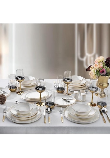 Schafer Adel Gold Yemek Takımı - 56 Parça - Gold - 1s0020 -01001-gld02