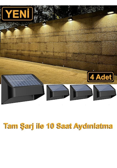 Greentech Güneş Enerjili 8 Renk Geçişli Duvar Aydınlatma (4 Adet) / GT-SL16