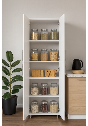 Stillmobilya %100 Mdf 170x35 Çok Amaçlı Dolap Beyaz