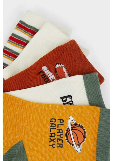 Defacto Erkek Çocuk 5li Pamuklu Uzun Çorap F4719a8nskr1 Çok Renkli