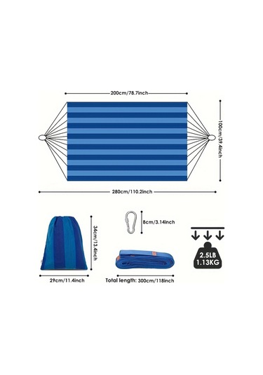 Tcherchı Mavi Devrilme Önleyici Çift Dış Mekan Hamak