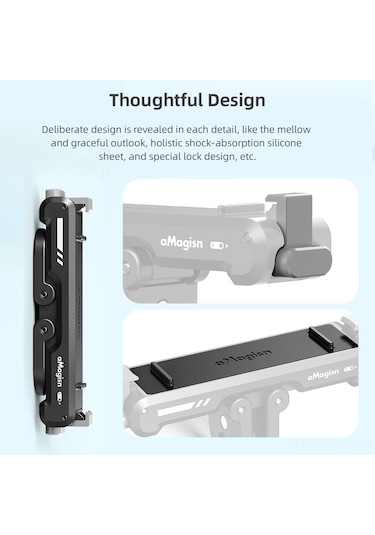 Maiyame Hafif Ve Dayanıklı Alüminyum Insta360 Go 3 Hızlı Çıkış Tabanı 61.3x16.0x10.9mm Siyah