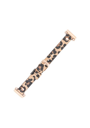 Bouletta Fitbit Versa Deri Kordon Ferro Gold Troklu Leopar