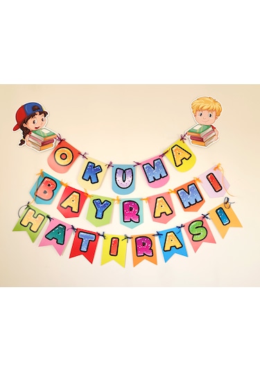 Okuma Bayramı Hatırası Bayrak Afiş Yazı Pano