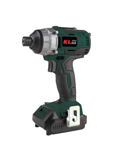 Klpro KLDV18B-20 18V/2.0Ah Li-ion Çift Akülü Kömürsüz Profesyonel Darbeli Tornavida Siyah