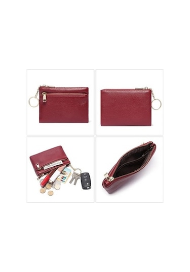 Linjinxu Humerpaul Wx2010 Bayan Deri Mini Cüzdan Taşınabilir Bozuk Para Kesesi Ve Kartlık, Beden: L Siyah Siyah