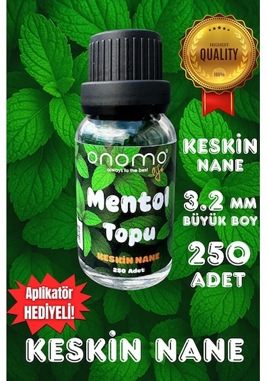 Premium Mentol Topu Keskin Nane Aroma Kapsülleri 250 Adet Yeşil