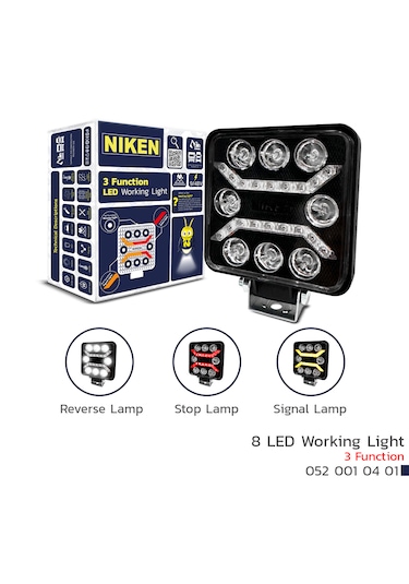 Niken Çalışma Lambası Pro 8 Ledli Kare 3 Fonksiyonlu